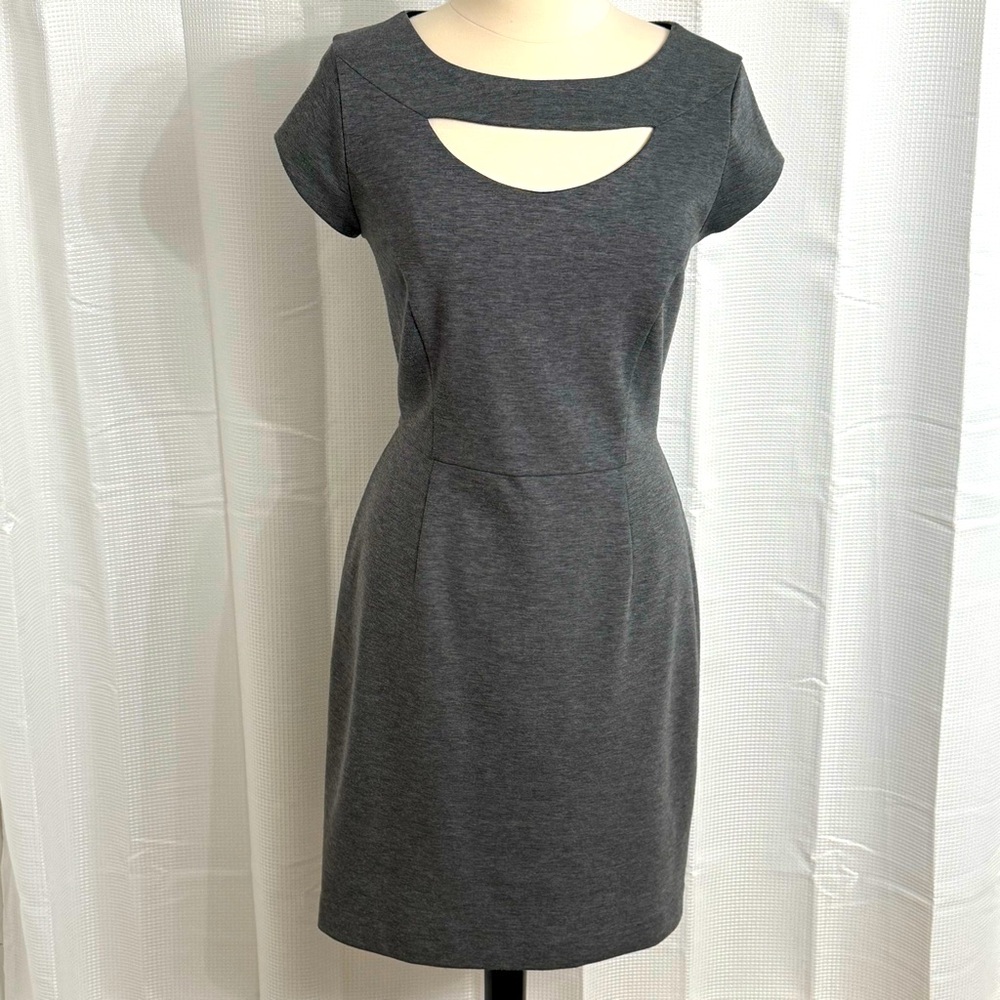 Banana Republic Gray Cutout Midi Dress